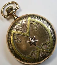 HOWARD Pocket Watch 16 Size 23 Jewel Series 0 Model 1907 Fancy Case Good Balance