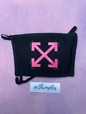 OFF WHITE Designer Pink & Black FACE MASK Arrows NEW no tags AUTHENTIC HTF