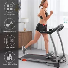 Easy Folding Treadmill for Home Use, 1.5HP Electric Running, Jogging & Walking