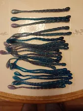 New 22 Rubber Fishing Worms 8 Inch Blueish Color New