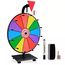 iElyiEsy 12 Inch Spinning Wheel for Prizes 12 Slots Spinner with Stand, Dry Eras