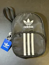 NEW Women's Adidas Originals Santiago Mini Backpack / Black White / EW8658