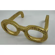 Gold-Toned Metal Eye Glasses Sculpture Funky Decor Elton John Tribute Piece