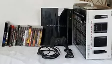 Sony Playstation 3 fat 60 GB Black Console Tested and Working With Control/Games