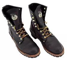 Men's Black Georgia Boots 8" Steel Toe Logger #G8320 SIZE 11W