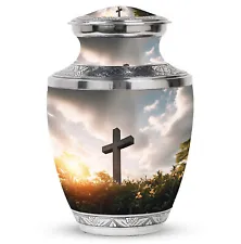 Adult Cremation Urns For Human Ashes Christ Garden Background 10 Inch, Large Urn