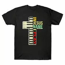 Christian Love In Jesus Name I Play The Piano Vintage T-Shirt Men's Cotton Tee