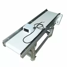 Food Grade PU Belt 59" Long Conveyor Bet 12" wide Adjustable Stand and speed