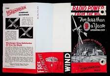 Wincharger 1930s Advertising Brochure Deluxe Utility Wind Generator Radio Power