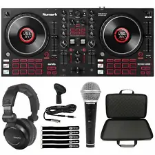 Numark Mixtrack Platinum FX 4-Deck Serato DJ Controller w Case & Headphones