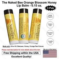The Naked Bee Orange Blossom Honey Organic Lip Balm .15oz - Made in USA