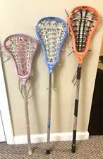 Lot of 3 Girls Lacrosse Sticks Brine Pixie II STX Nova Different Sizes