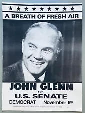 NASA Mercury Astronaut John Glenn For Democratic Senator Campaign Photo Poster