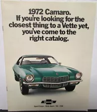 1972 Chevrolet Camaro Sport Coupe Rally SS Z28 350 396 Dealer Sales Brochure