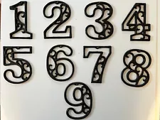 Metal House Numbers Street Address LARGE Rustic Cast Iron (Numbers 1-9)