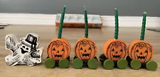 Wooden Pumpkin Trolley Jack O Lantern Ghost Vintage Kmart