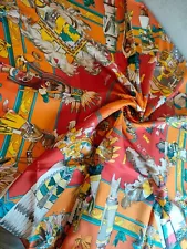 Hermes Scarf Kachinas by Kermit Oliver 90 cm silk native Red Orange 35"