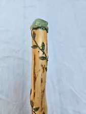 New ListingHandmade, Wooden, Vintage Cane/Walking-Stick w/Vine Pattern and Beautiful Stones