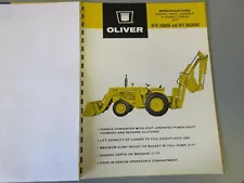 Rare Oliver 1650 4WD Industrial Tractor Loader Backhoe Sales Sheet 1966