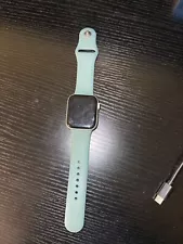 Apple Watch Series 5 44mm Stainless Steel Case White Sport Band Smart Watch -...