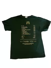 Official McDonald's Gold Card Green Free Menu Employee TSHIRT Medium CD3