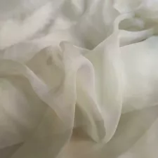 1 yard X 1.35 meter Off White Silk Chiffon Gauze Fabric Dyeable Silk