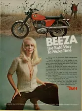 1969 Beeza BSA 250cc Starfire Blonde Model Red Motorcycle Photo Vintage Print Ad