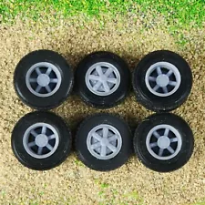 1:50 3D Printed Semi Truck 6 Spoke Dayton Style Wheels and Tires Full Set 2 Size