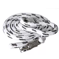 04BH HILASON Horse Roping Lead Rope Riding Poly White & Black 9 Ft Snaps