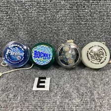 4 Vintage Yo-Yo Lot Yomega Lutz Strobe Yo Rocket Fireball Glow in the Dark