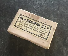 Box of Vintage Pharmacy Apothecary Labels Oil of Eucalyptus