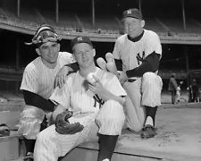 New York Yankees Mickey Mantle Whitey Ford Yogi Berra 8x10 Photo MLB Baseball