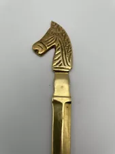 Beautiful And Unique Vintage Brass Horse Letter Opener Metal Excellent Condition