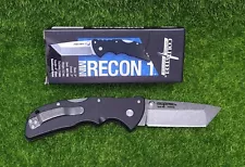 Cold Steel Recon 1 Mini Stonewash Tanto Folding Knife 3" Blade, Black - 27BAT