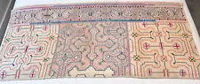 White Shipibo Vintage Hand Embroidered Ayahuasca Tapestry | Altar Cloth Peru