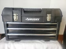 Husky Portable Tool Box 22" 3-Drawer Heavy Duty Tools Storage Plastic & Metal