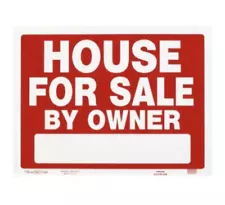 18 In. X 24 In. Plastic Double Sided "House For Sale By Owner" Realty Sign