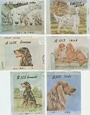 Setters ~ 3 different Breeds, Needlepoint Dog Canvas Paint + Design Lindy Tilp