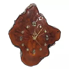 Natural Cypress Wood Slab Live Edge Clock 9"x8" Epoxy Retro Southern Tested