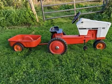 Vintage Case Agri King Pedal Tractor and Wagon/Cart- Awesome Original!