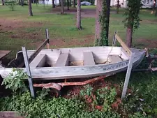 1996 Aero Craft 14' Bass Fishing Boat No Engine & Has Trailer