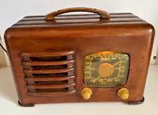 1940's Antique Wood Zenith Vintage Tube Radio Original Art Deco Model 6D525