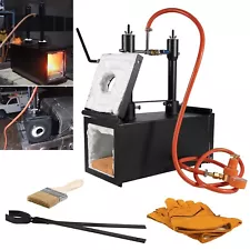 Gas Propane Forge Furnace with Dual Burners 2-Door Furnace Blacksmith Farrier