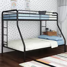 Dusty Metal Bunk Bed Frame for Kids, Teens, and Adults, with Angled Ladder, High