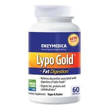 Enzymedica Lypo Gold 60 Capsules, Digestive Aide, Keto-Diet Friendly, Non-GMO