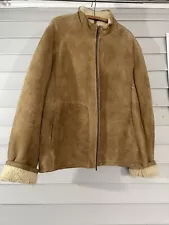 Orme In Portofino Men’s Sheepskin Coat Size Large Camel Color