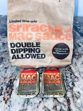 TWO Big Mac Sriracha McDonalds Sauce Packets Rare .78 oz Dipping Gold Pack