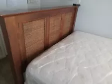 Queen Size Bed, Frame with Wooden Headboard, and Mattress For Sale, Used