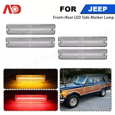 4PCS LED Side Marker Light For Jeep Cherokee CJ5/6/7 J10/20 Pickup Clear Lens (For: Jeep J10)