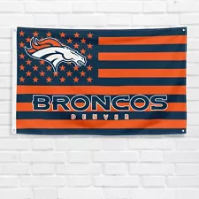 For Denver Broncos Football Fans 3x5 ft American Flag Gift Banner